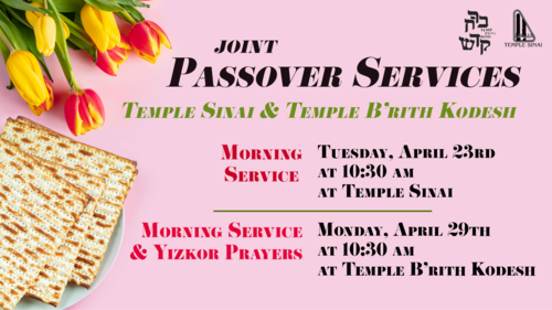 Banner Image for Passover Service with Temple B'rith Kodesh with Yizkor Prayers